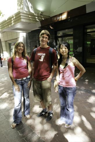 Des étudiants pendant leur pause
