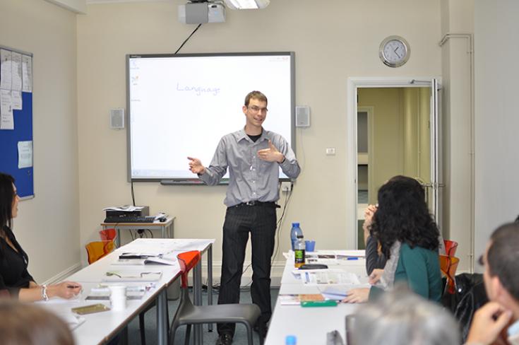 Salle de classe pour les cours d'anglais donnés à l'école ISIS Oxford