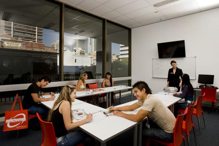 Etudiants internationaux en cours d'anglais à Brisbane