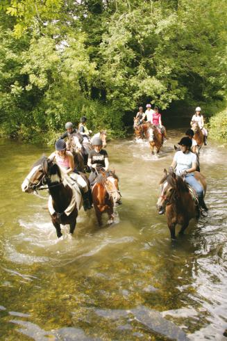 Etudiants à cheval en séjours lingusitiques